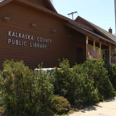 Kalkaska County Public Library building entrance.